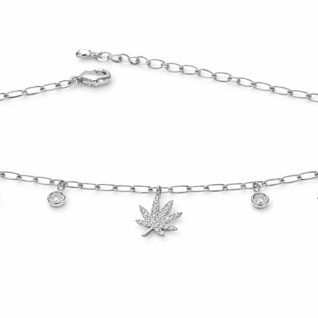 Silver charmed bracelet, worn on wrist lifestyle shot