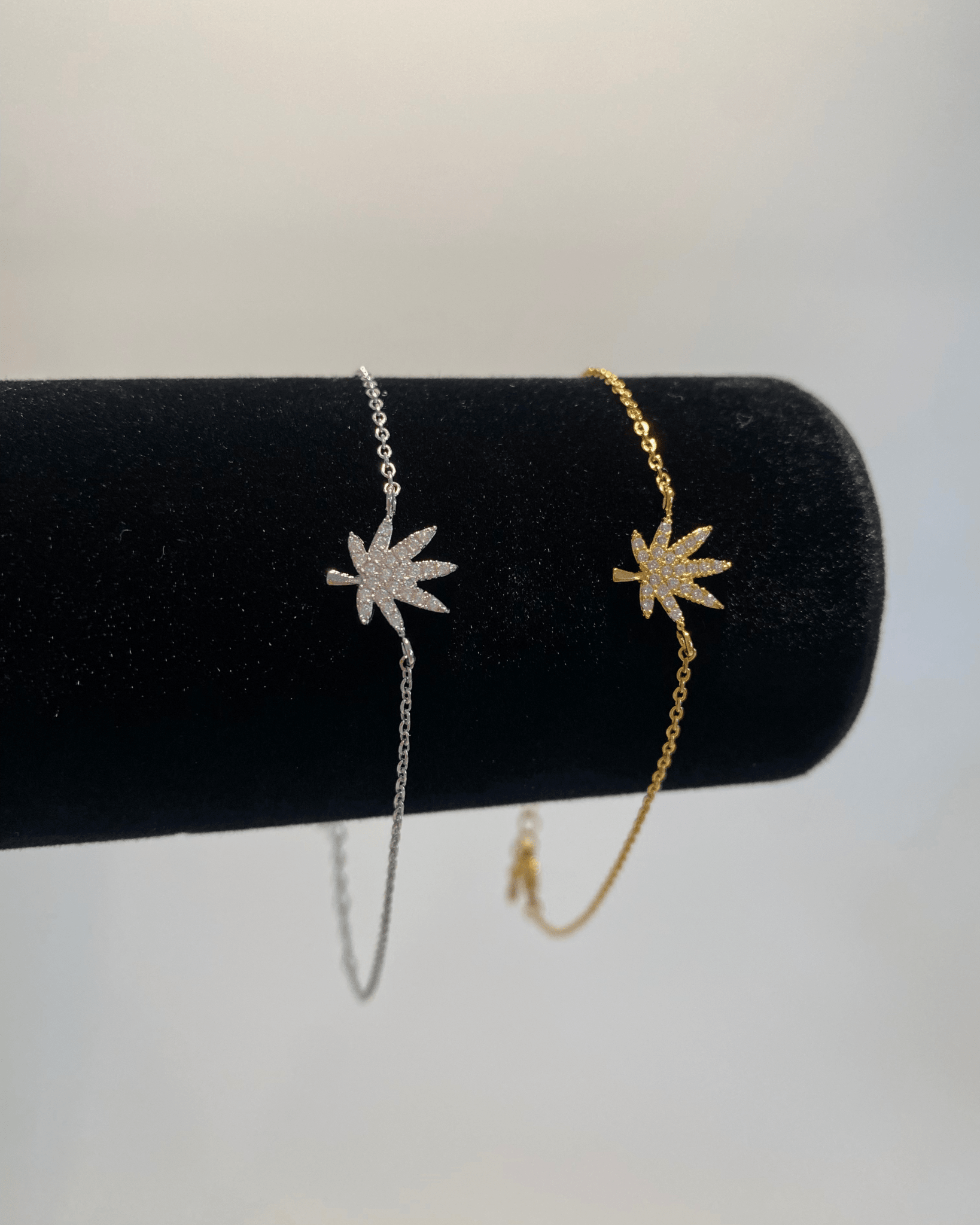 SILVER CANNABIS LEAF BRACELET The Kush Girls
