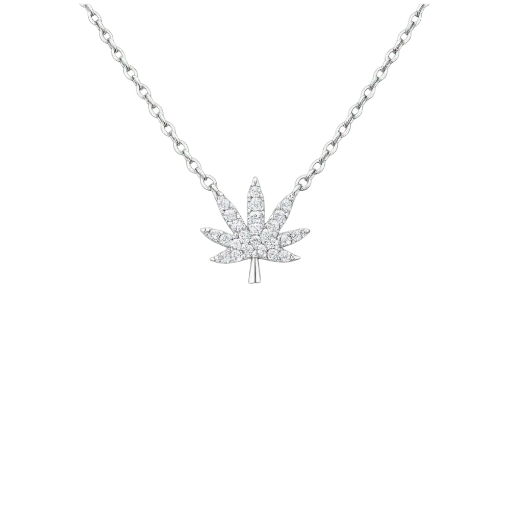 Collar de hoja de plata