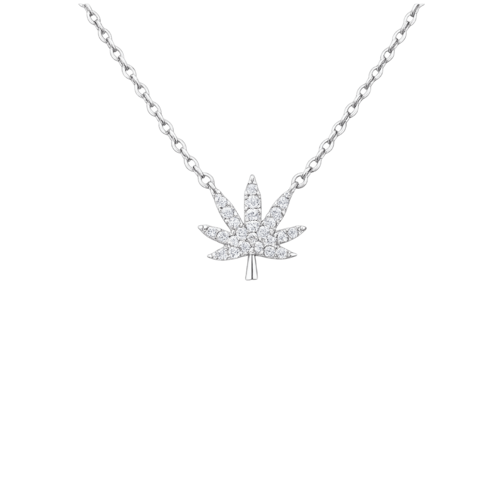 SILVER CANNABIS LEAF NECKLACE The Kush Girls