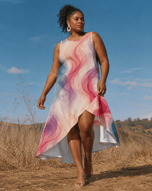 Smoke High-Low A-Line Maxi Dress Artsadd