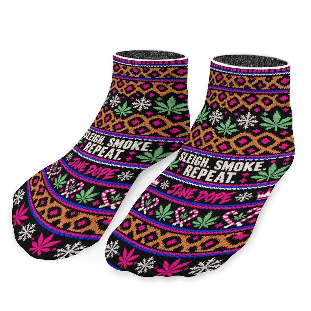 Smoke Sleigh Repeat Holiday Ankle Socks