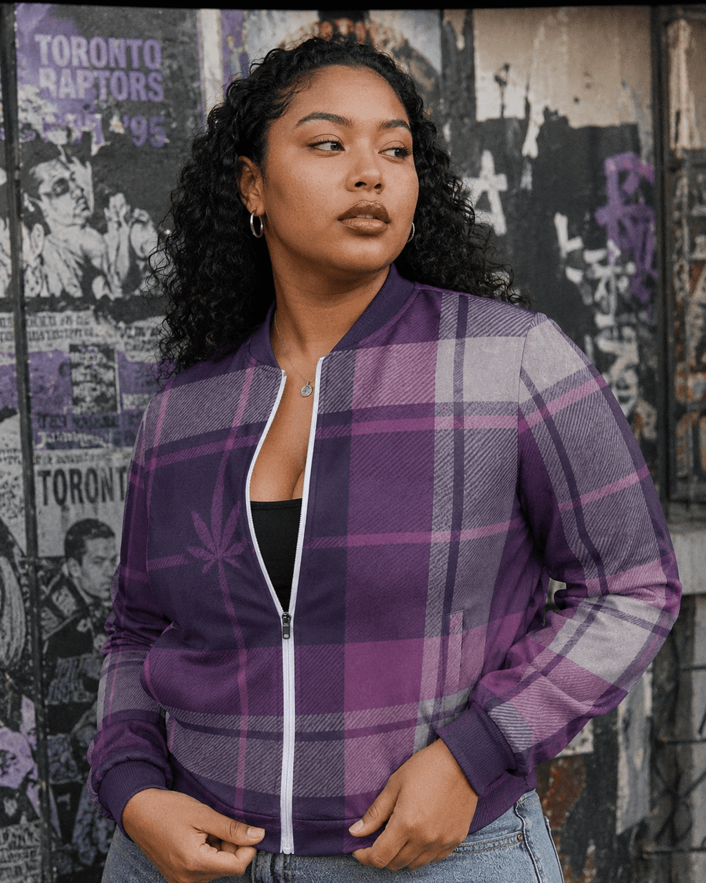 Smoked Tartan zip jacket - Purple Artsadd