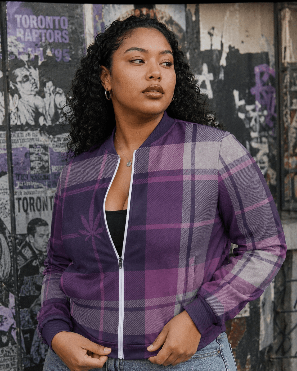 Smoked Tartan zip jacket - Purple Artsadd