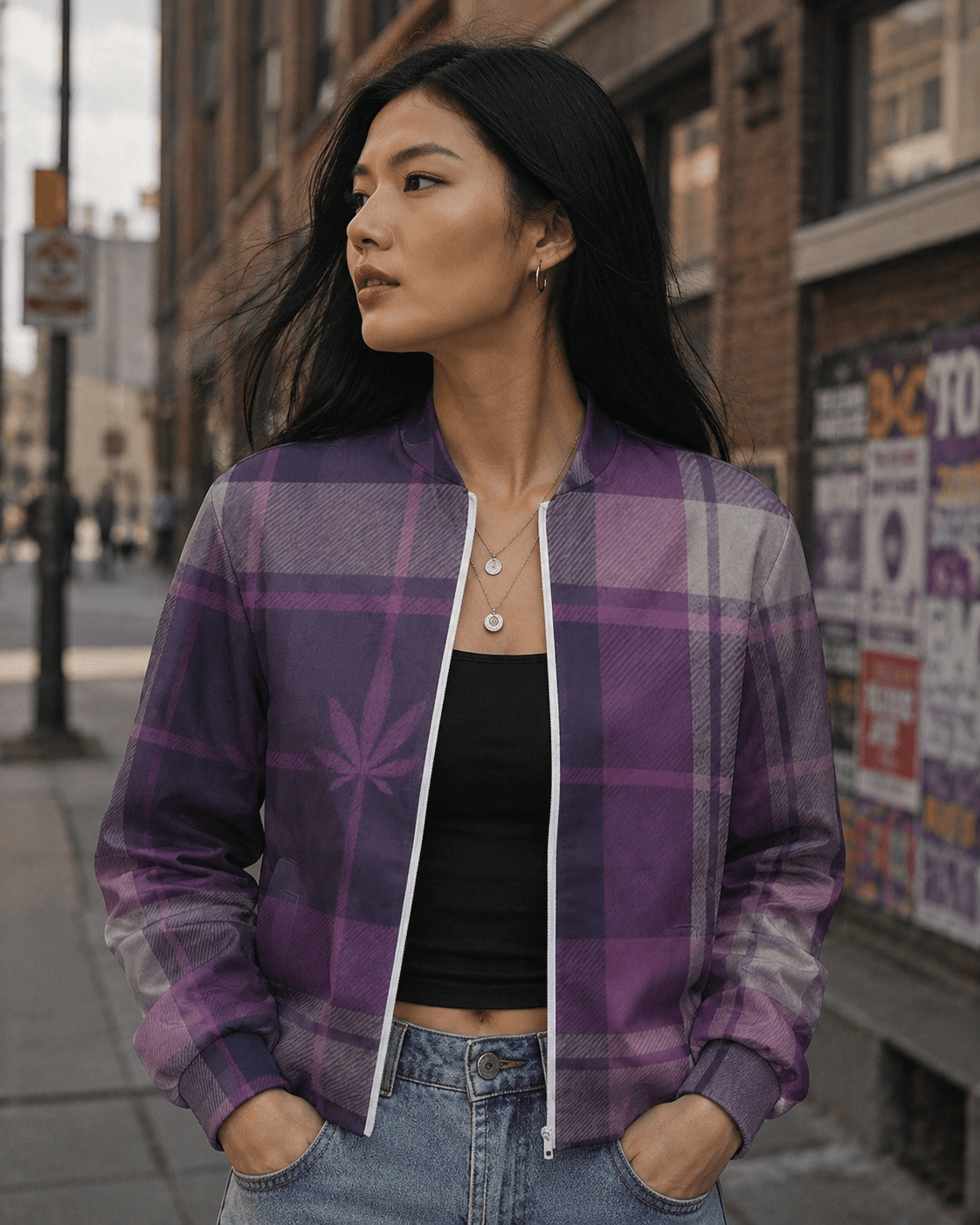 Smoked Tartan zip jacket - Purple Artsadd