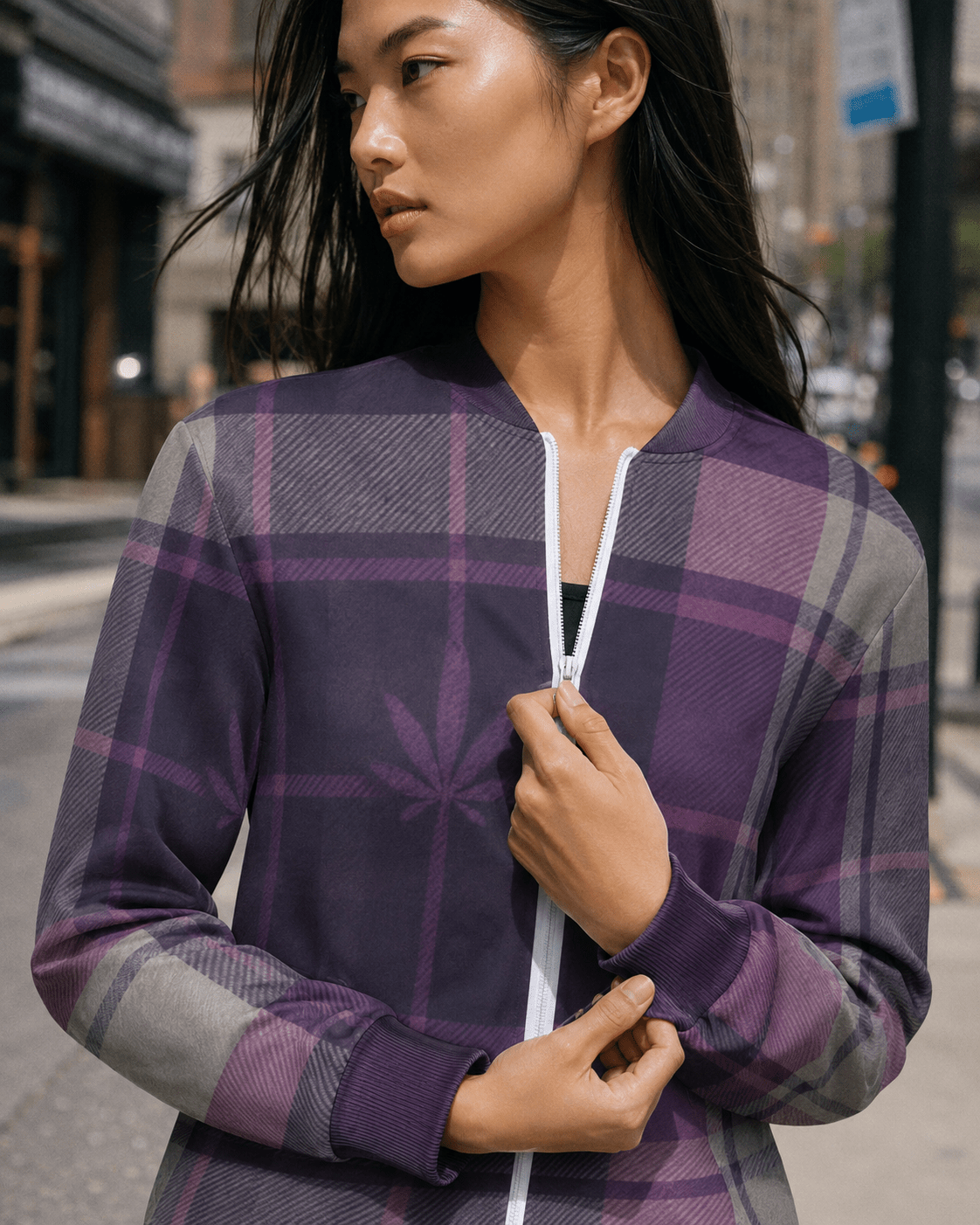 Smoked Tartan zip jacket - Purple Artsadd