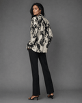 Jane Dope smokey ethereal print relaxed cotton blazer, front view on model