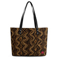 Jane Dope snake skin print structured leather tote handbag, front view