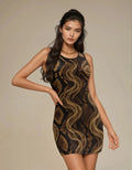 Jane Dope snake skin print sleeveless tank dress, front view on model