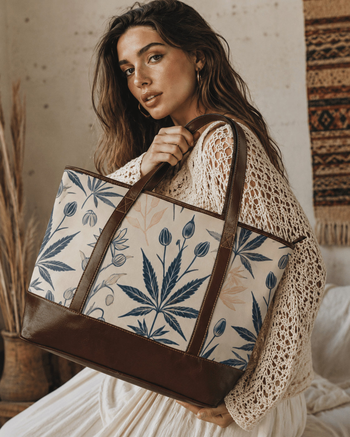 Soft Sativa leathery tote