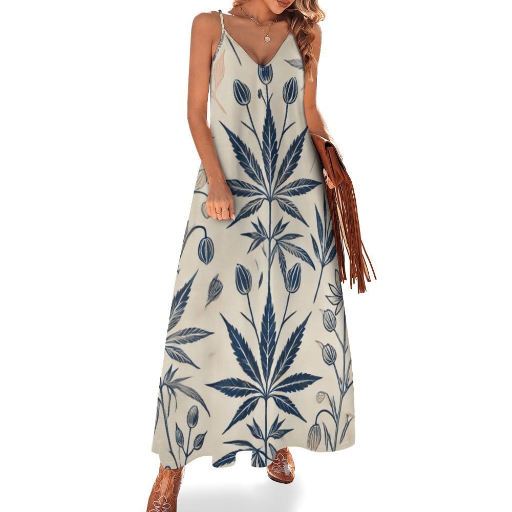 Soft Sativa Long Sleeveless Dress White