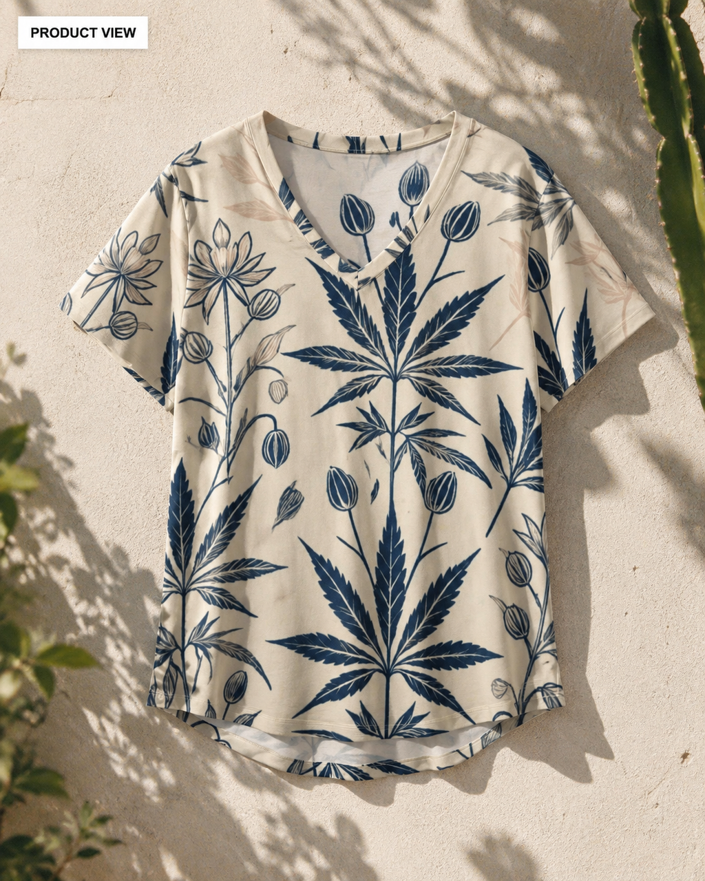 Soft Sativa V-Neck Tee Artsadd