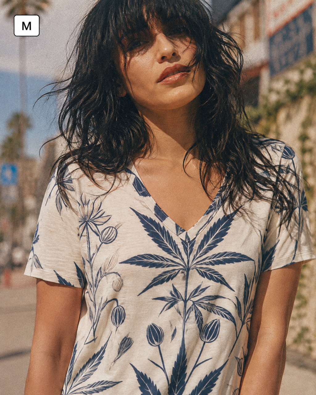 Soft Sativa V-Neck Tee Artsadd