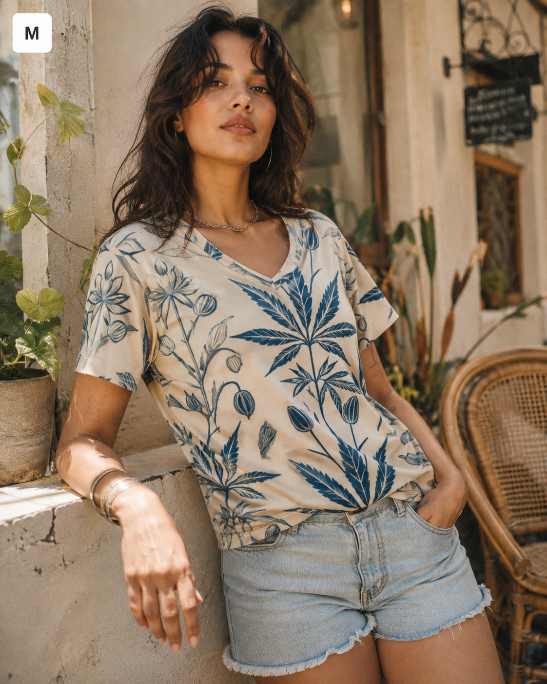 Soft Sativa V-Neck Tee Artsadd