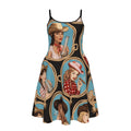 Stampede graphic print midi pocket dress, flat lay showing full print