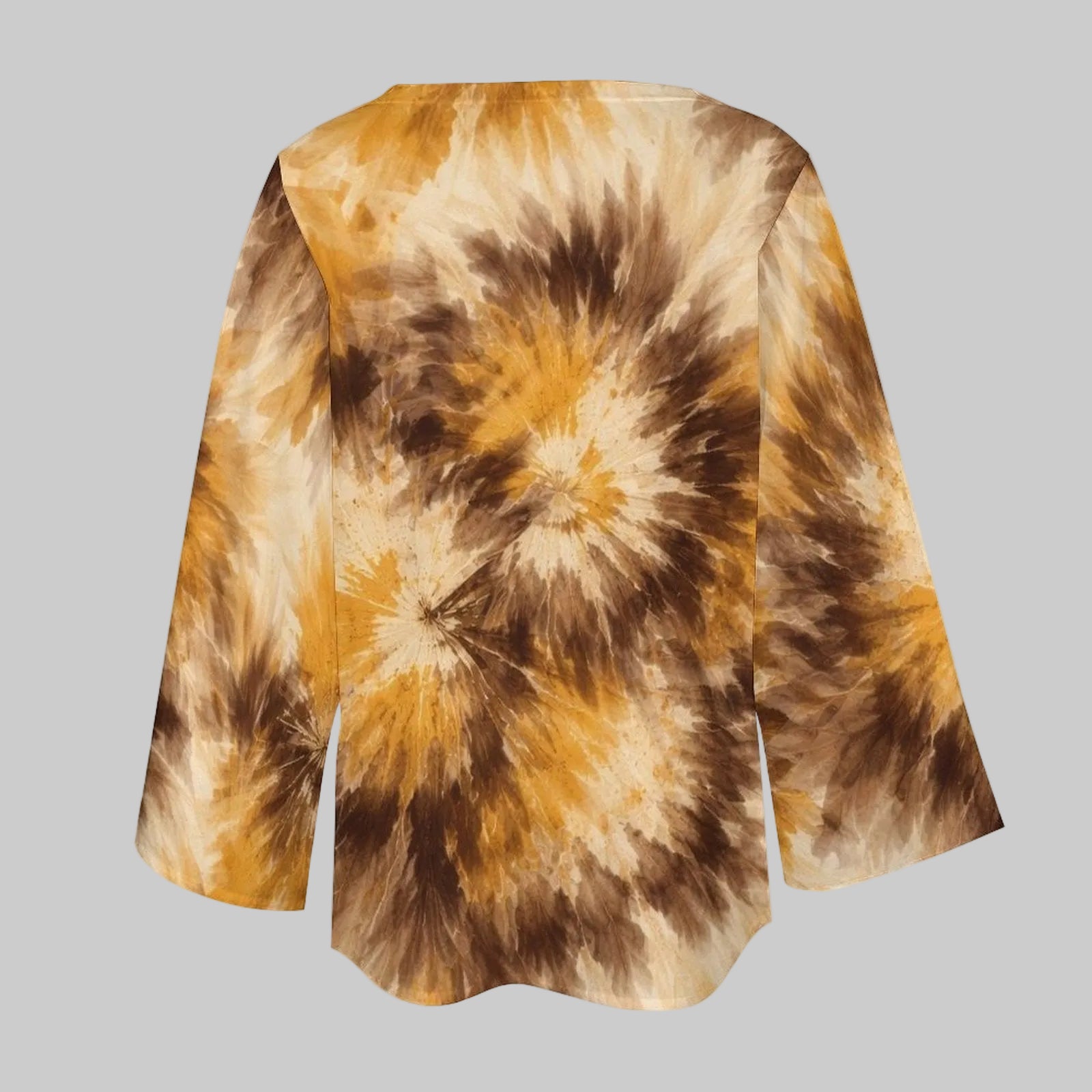 Tie Dye Chiffon Long-Sleeve Top — sleeve and cuff detail close-up