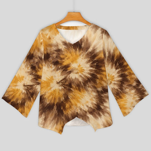 Tie Dye Chiffon Long-Sleeve Top — back view