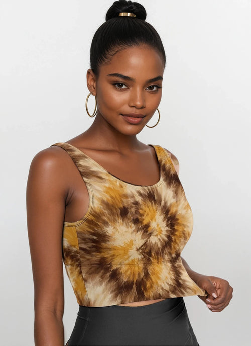 Jane Dope Tie Dye Crop Tank — tie-dye print athletic crop tank top