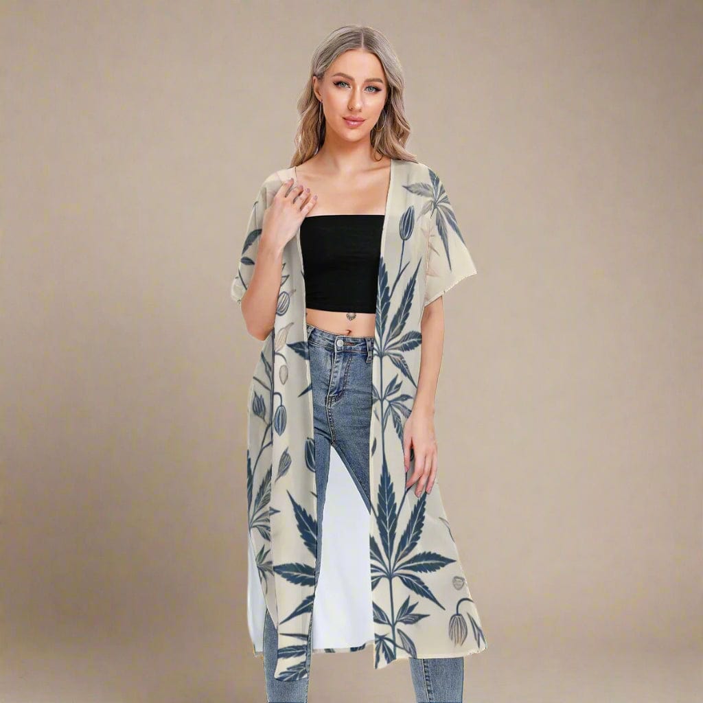 Soft Sativa Short Sleeve Cardigan White cardigan