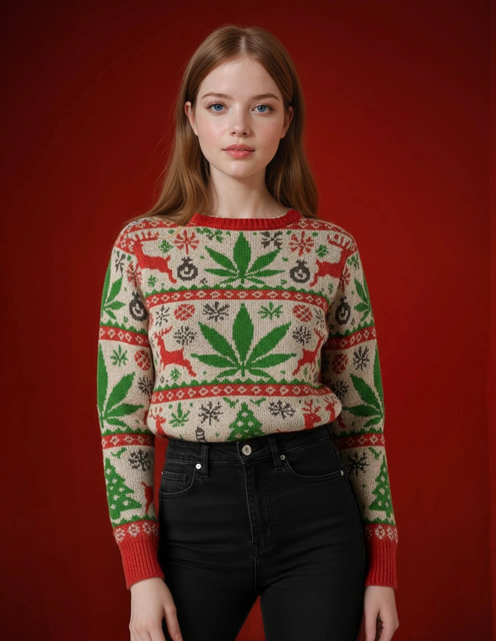 Holiday Cotton Sweatshirt with Stash Pocket Sweatshirt