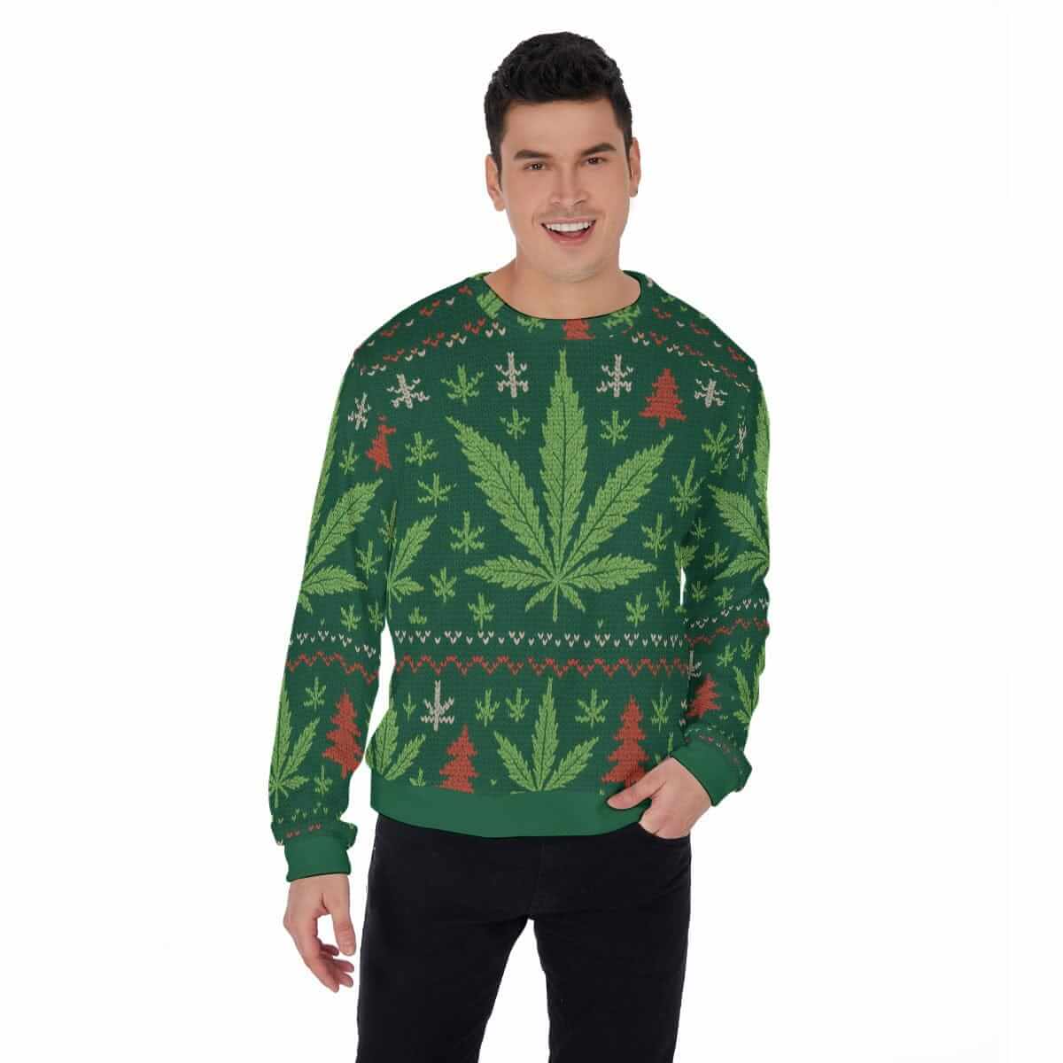 All-Over Print Men's Sweater White