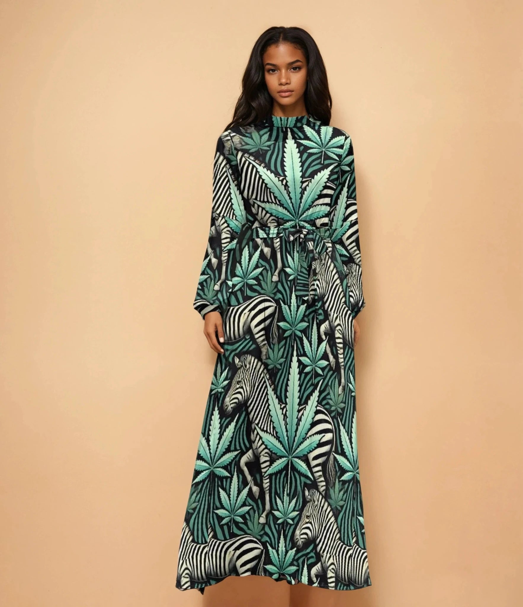 Zabra High Neck Long Dress white XS long dress