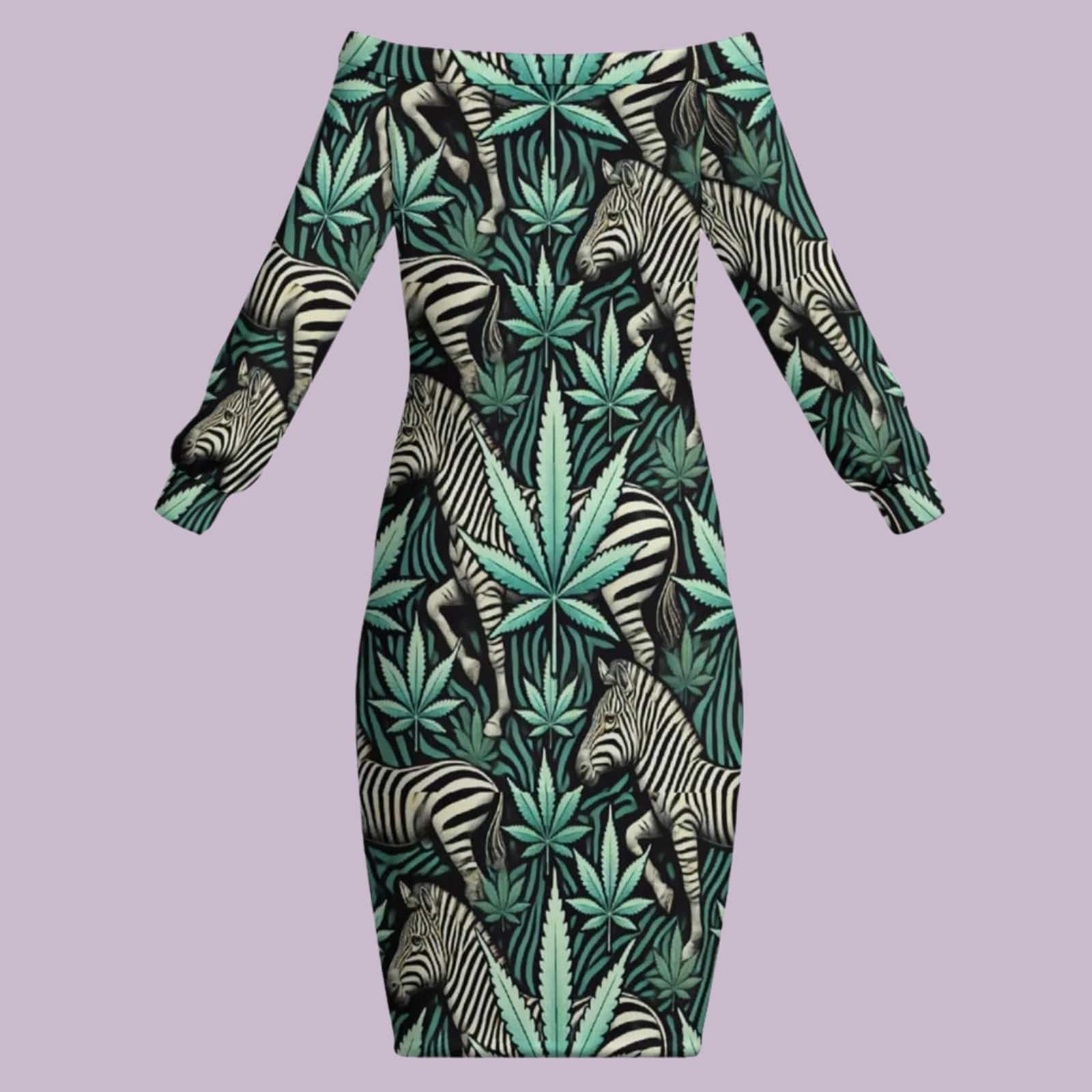Zabra Off-the-Shoulder Long Sleeve Dress long dress