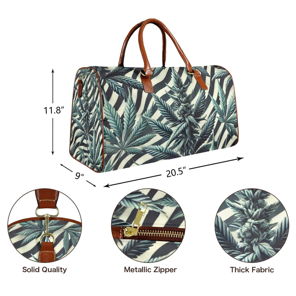 Zabra Stripes & Buds Lux XL Bag Large Capacity Travel Bag-L-Brown (1737)